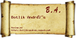 Botlik András névjegykártya