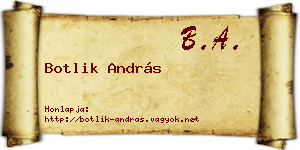 Botlik András névjegykártya
